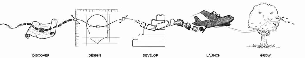 process image - design, develop, implement, launch