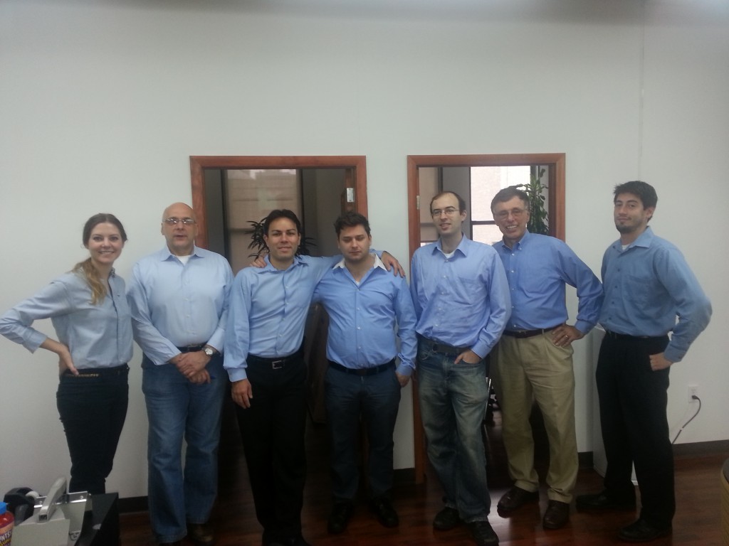 HP crew in blue shirts
