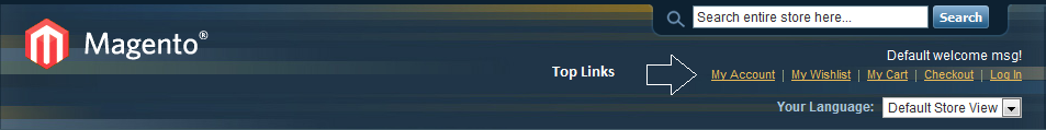 magento top links